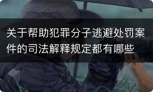 关于帮助犯罪分子逃避处罚案件的司法解释规定都有哪些