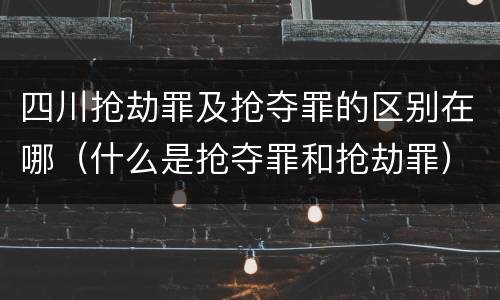四川抢劫罪及抢夺罪的区别在哪（什么是抢夺罪和抢劫罪）