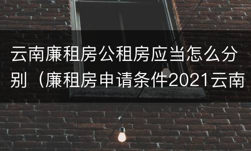 云南廉租房公租房应当怎么分别（廉租房申请条件2021云南）