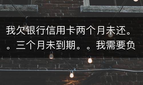 我欠银行信用卡两个月未还。。三个月未到期。。我需要负法律责任吗