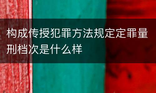 构成传授犯罪方法规定定罪量刑档次是什么样