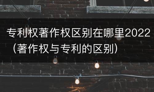 专利权著作权区别在哪里2022（著作权与专利的区别）