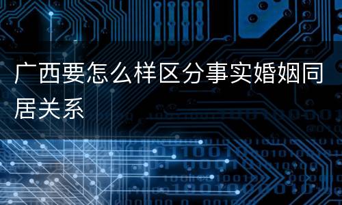 广西要怎么样区分事实婚姻同居关系