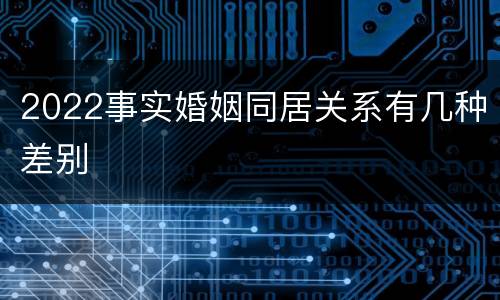 2022事实婚姻同居关系有几种差别