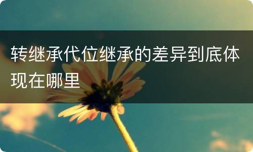 转继承代位继承的差异到底体现在哪里