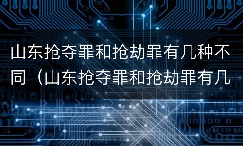 山东抢夺罪和抢劫罪有几种不同（山东抢夺罪和抢劫罪有几种不同吗）