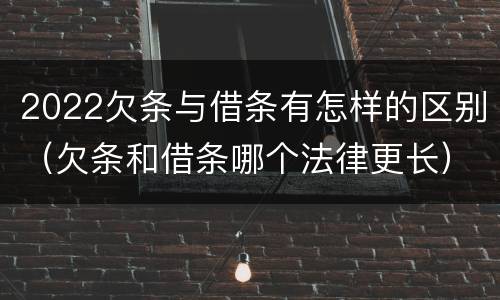 2022欠条与借条有怎样的区别（欠条和借条哪个法律更长）