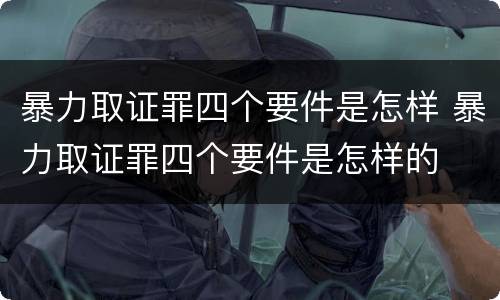 暴力取证罪四个要件是怎样 暴力取证罪四个要件是怎样的