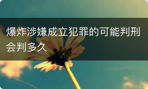 爆炸涉嫌成立犯罪的可能判刑会判多久