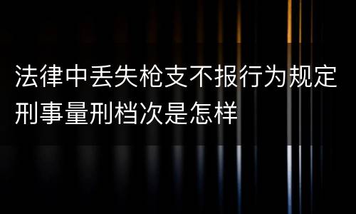 法律中丢失枪支不报行为规定刑事量刑档次是怎样
