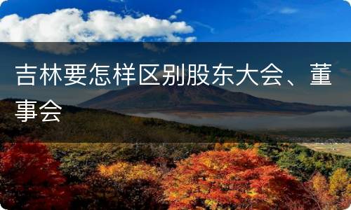 吉林要怎样区别股东大会、董事会