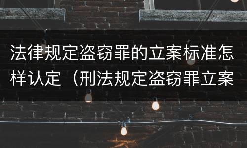 法律规定盗窃罪的立案标准怎样认定（刑法规定盗窃罪立案标准）