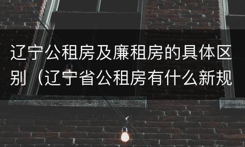 辽宁公租房及廉租房的具体区别（辽宁省公租房有什么新规定）
