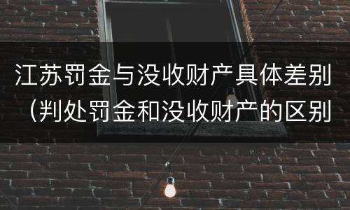 江苏罚金与没收财产具体差别（判处罚金和没收财产的区别）