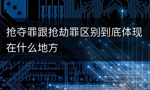 抢夺罪跟抢劫罪区别到底体现在什么地方