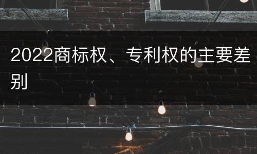 2022商标权、专利权的主要差别