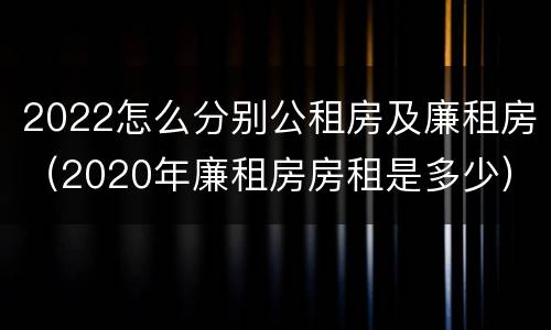 2022怎么分别公租房及廉租房（2020年廉租房房租是多少）