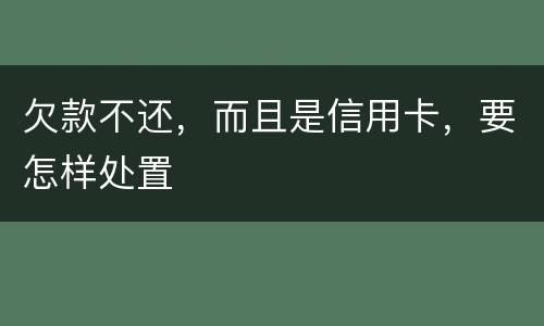 欠款不还，而且是信用卡，要怎样处置