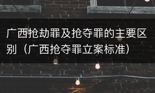 广西抢劫罪及抢夺罪的主要区别（广西抢夺罪立案标准）