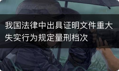 我国法律中出具证明文件重大失实行为规定量刑档次