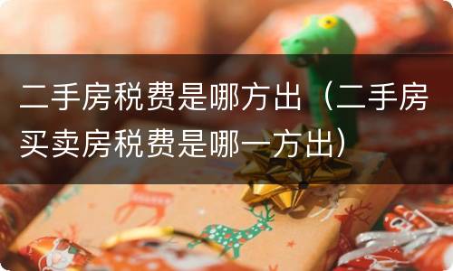 二手房税费是哪方出（二手房买卖房税费是哪一方出）