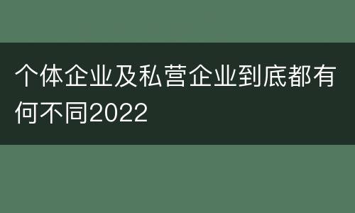 个体企业及私营企业到底都有何不同2022