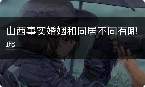 山西事实婚姻和同居不同有哪些