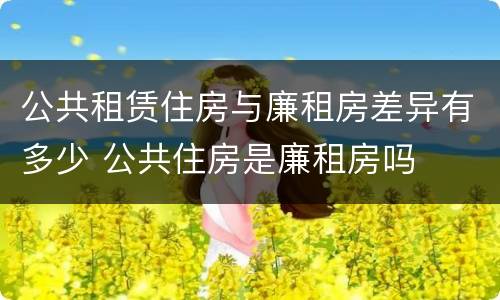 公共租赁住房与廉租房差异有多少 公共住房是廉租房吗
