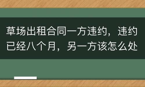 草场出租合同一方违约，违约已经八个月，另一方该怎么处理，有权要回草场吗