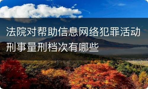法院对帮助信息网络犯罪活动刑事量刑档次有哪些