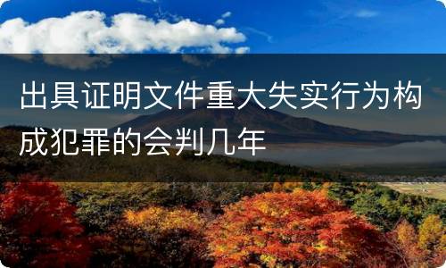 出具证明文件重大失实行为构成犯罪的会判几年