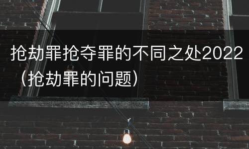 抢劫罪抢夺罪的不同之处2022（抢劫罪的问题）