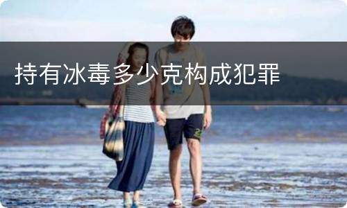 持有冰毒多少克构成犯罪