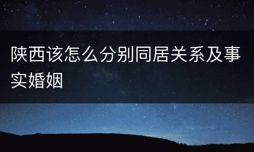 陕西该怎么分别同居关系及事实婚姻