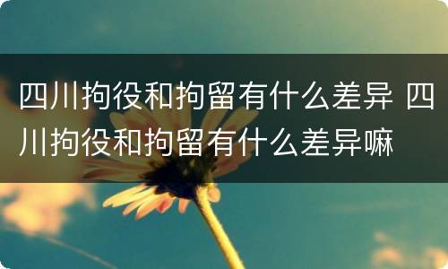 四川拘役和拘留有什么差异 四川拘役和拘留有什么差异嘛