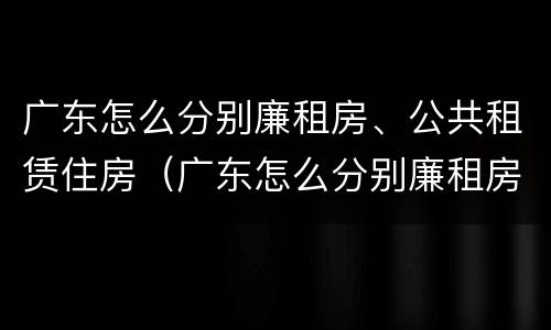 广东怎么分别廉租房、公共租赁住房（广东怎么分别廉租房,公共租赁住房和商品房）