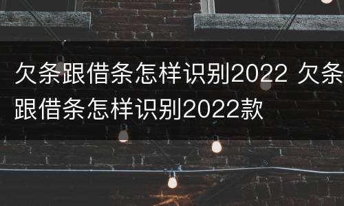 欠条跟借条怎样识别2022 欠条跟借条怎样识别2022款