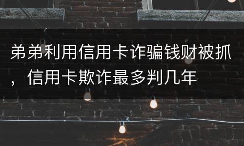 弟弟利用信用卡诈骗钱财被抓，信用卡欺诈最多判几年