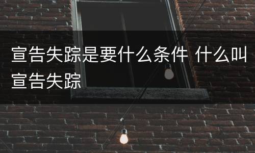 宣告失踪是要什么条件 什么叫宣告失踪