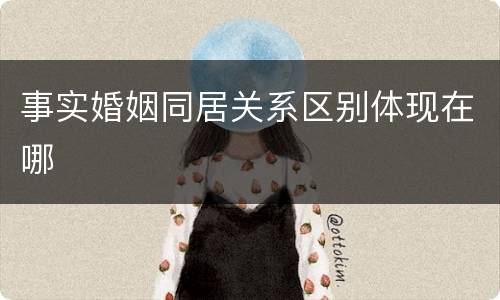 事实婚姻同居关系区别体现在哪