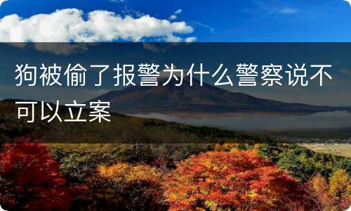 狗被偷了报警为什么警察说不可以立案