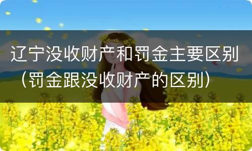 辽宁没收财产和罚金主要区别（罚金跟没收财产的区别）