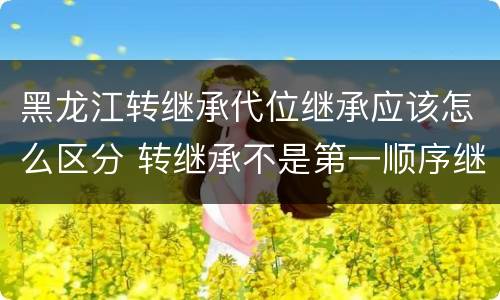 黑龙江转继承代位继承应该怎么区分 转继承不是第一顺序继承吗