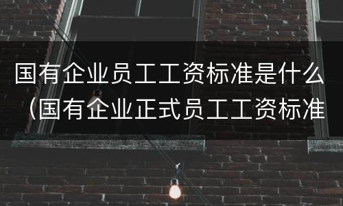 国有企业员工工资标准是什么（国有企业正式员工工资标准）