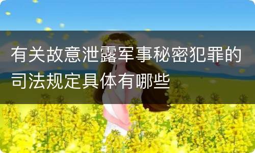 有关故意泄露军事秘密犯罪的司法规定具体有哪些