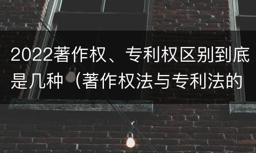 2022著作权、专利权区别到底是几种（著作权法与专利法的区别）