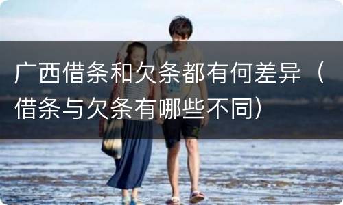 广西借条和欠条都有何差异（借条与欠条有哪些不同）