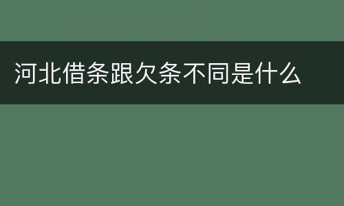 河北借条跟欠条不同是什么