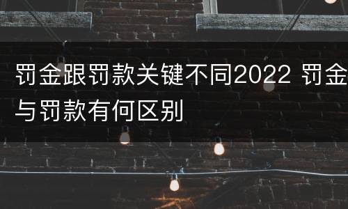 罚金跟罚款关键不同2022 罚金与罚款有何区别