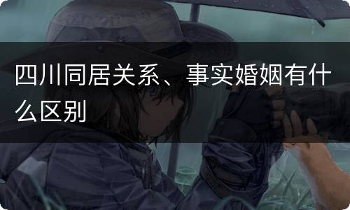 四川同居关系、事实婚姻有什么区别
